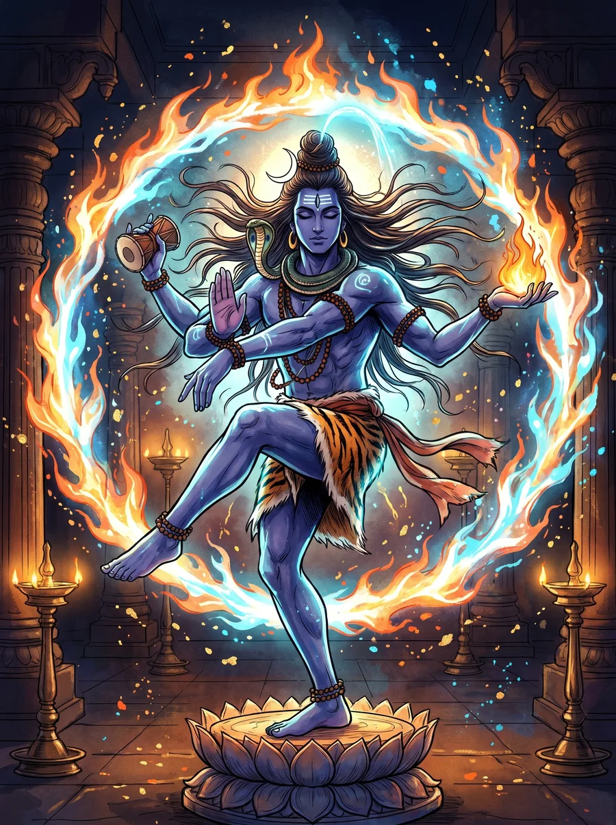Nataraja, dancing inside the ring of fire