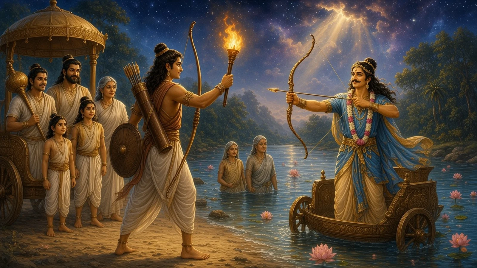 Arjuna and the Gandharva at the Ford