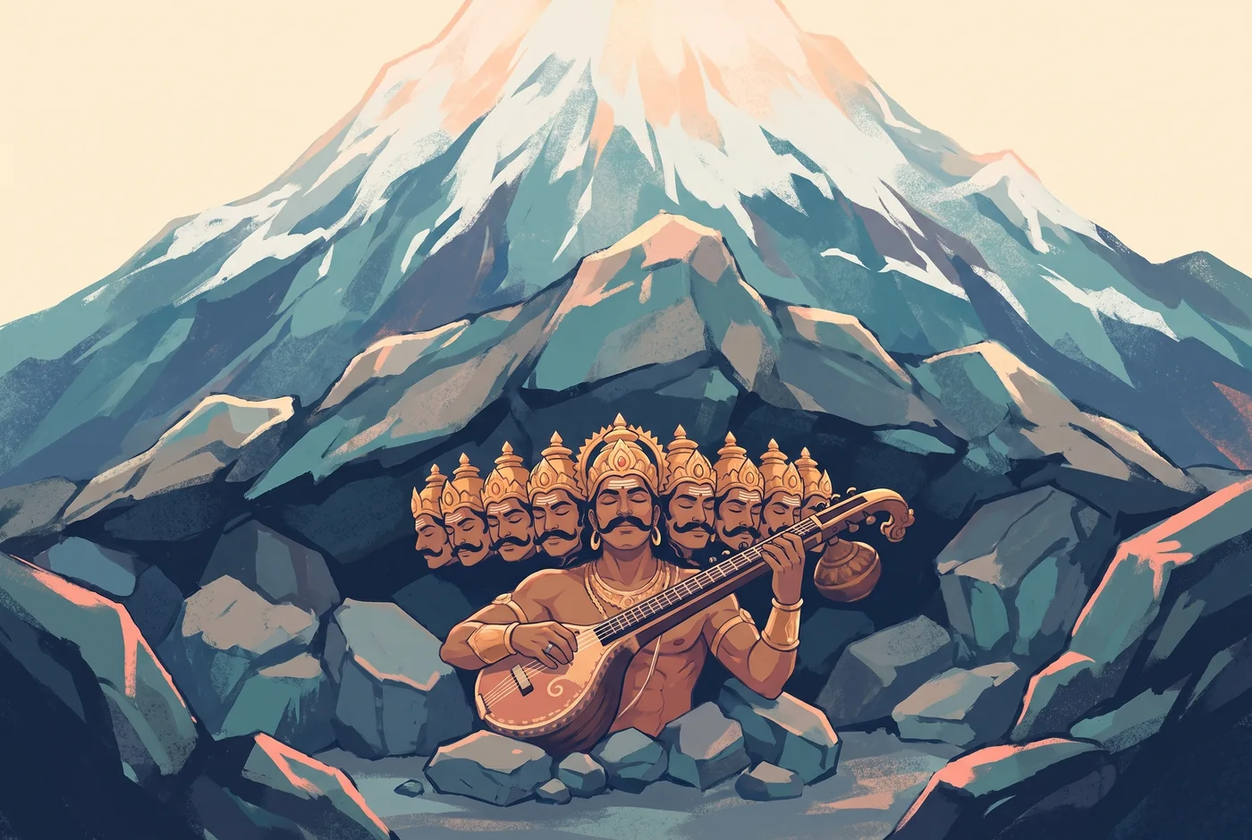 Pinned under Kailash, Ravana sings