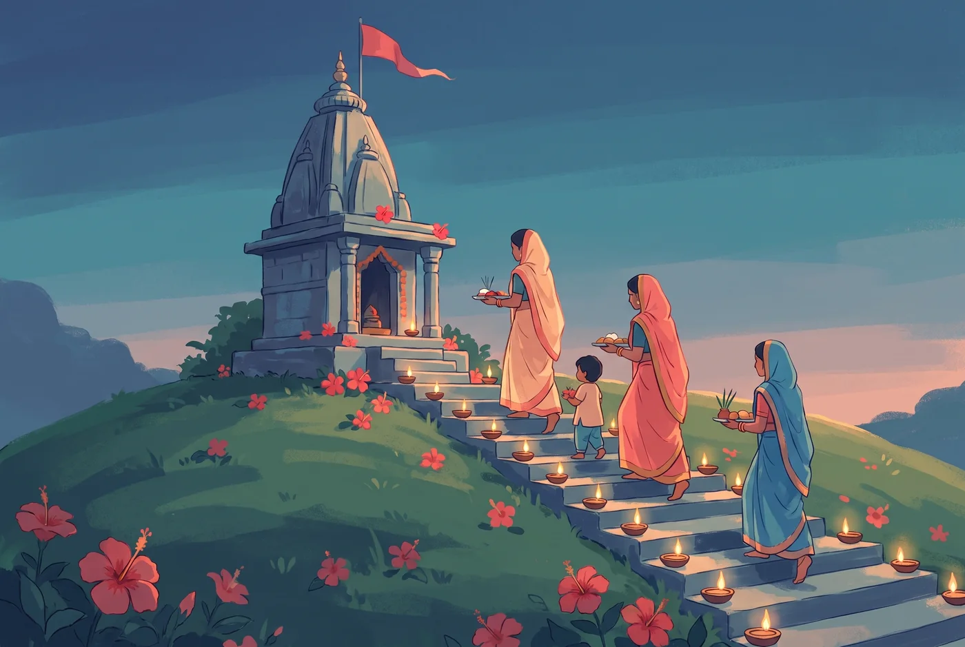 A shrine of the goddess, where the old story says a part of Sati fell
